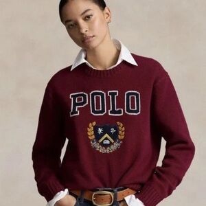 Women's Polo Ralph Lauren 100% Wool Women's Crest Sweater NWT $398